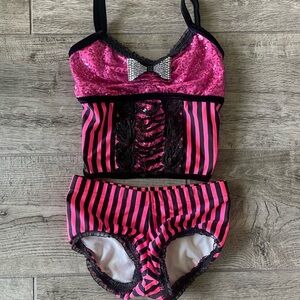 Pageant Dance Child Costume Pink Black